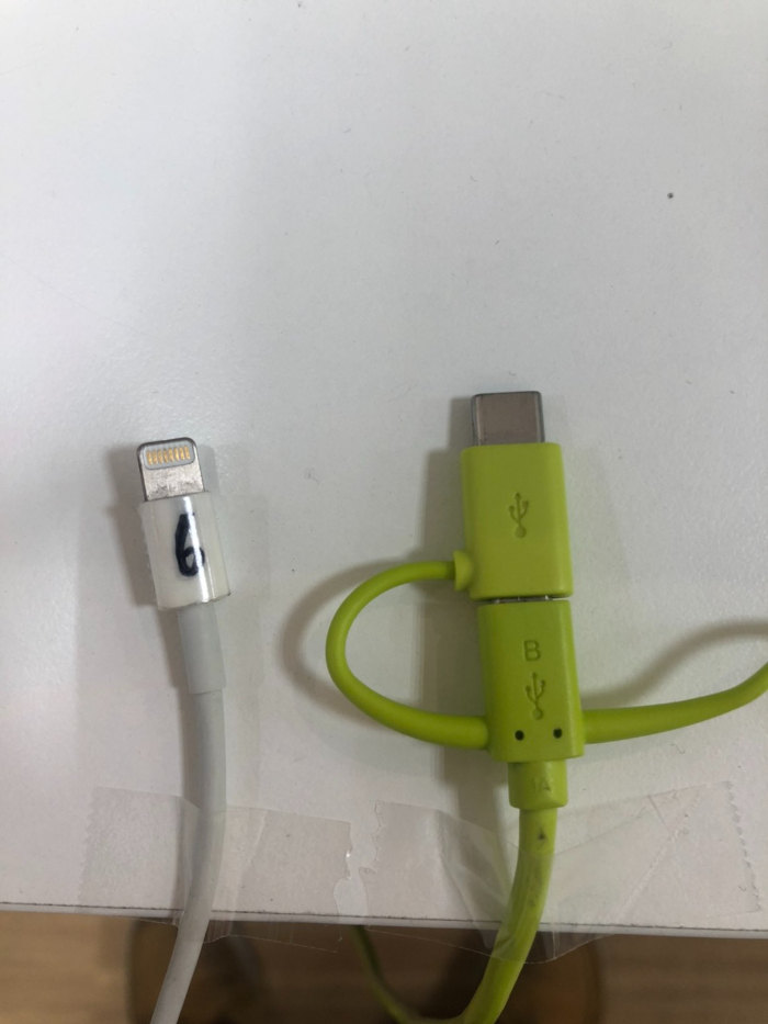 USB TYPE-Cケーブルとライトニングケーブル